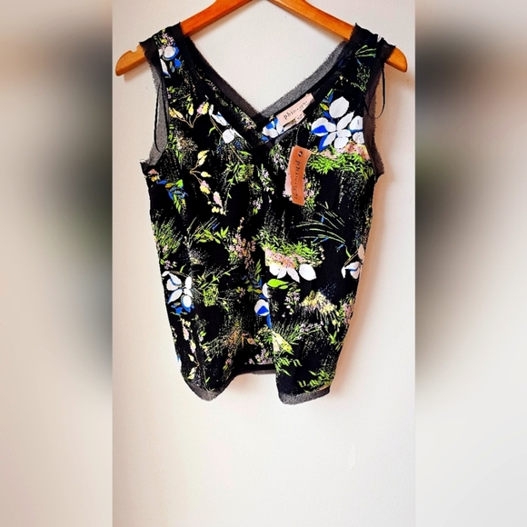 Phylosophy Republic Clothing Floral Sleeveless Top Black Size XS - Picture 1 of 6